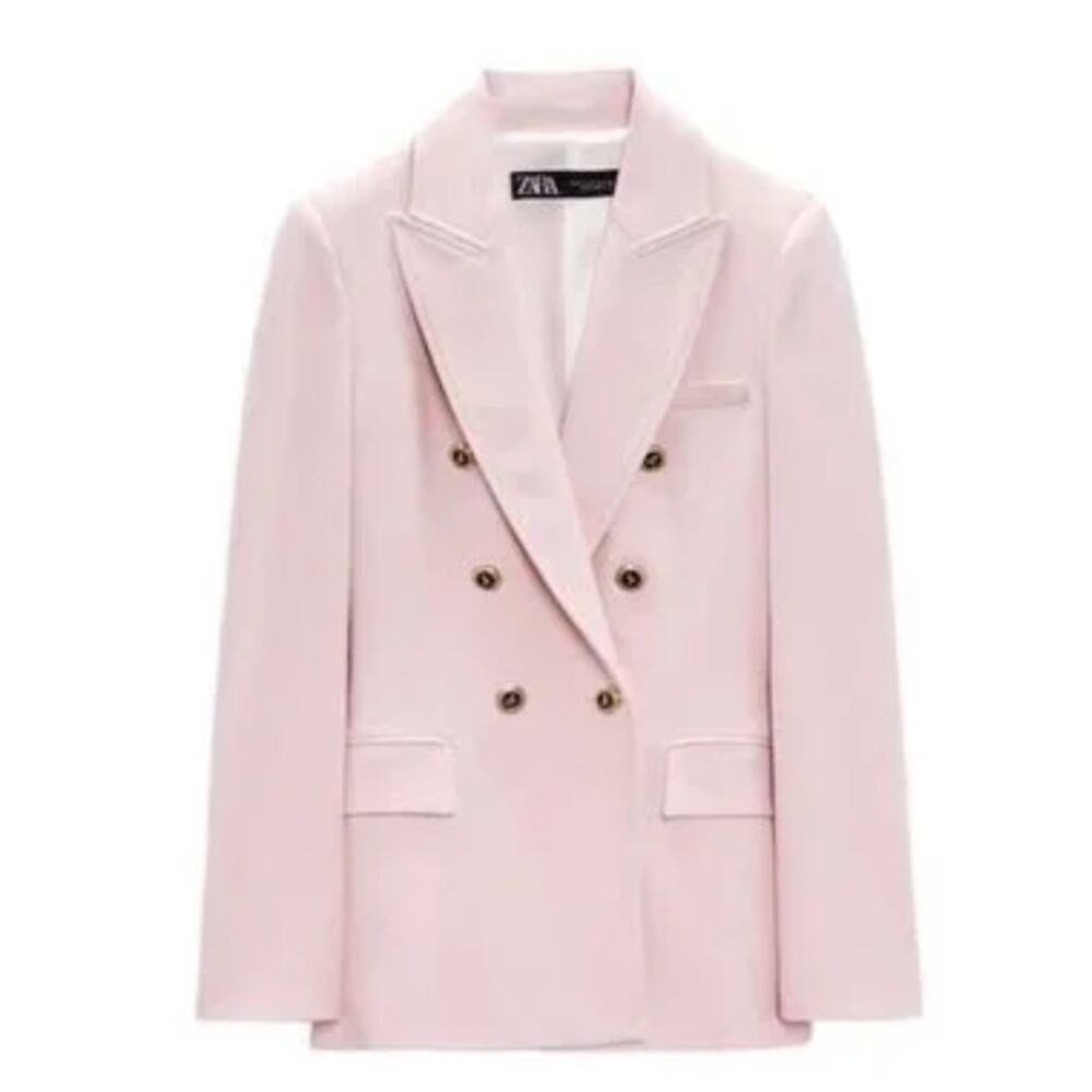 Zara light pink tailored double breasted blazer - XL 7608/548 - Picture 6 of 7